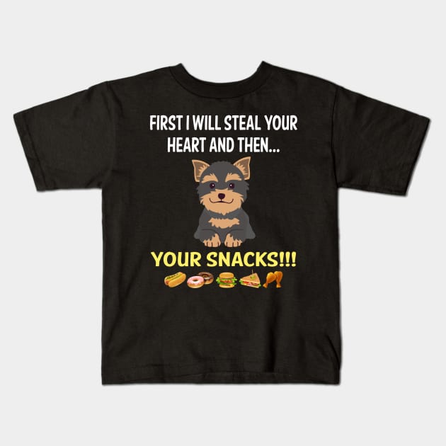 Steal Heart Yorkshire Terrier 64 Kids T-Shirt by blakelan128